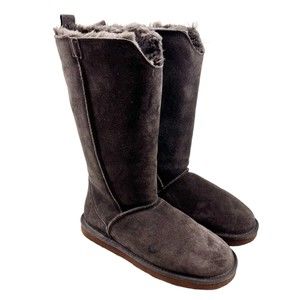 Lamo Dark Brown Bellona Tall Suede Boots Pull On Womens Size 9 Perfect Condition